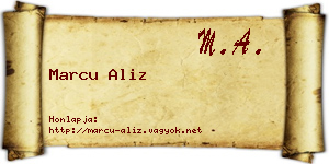 Marcu Aliz névjegykártya